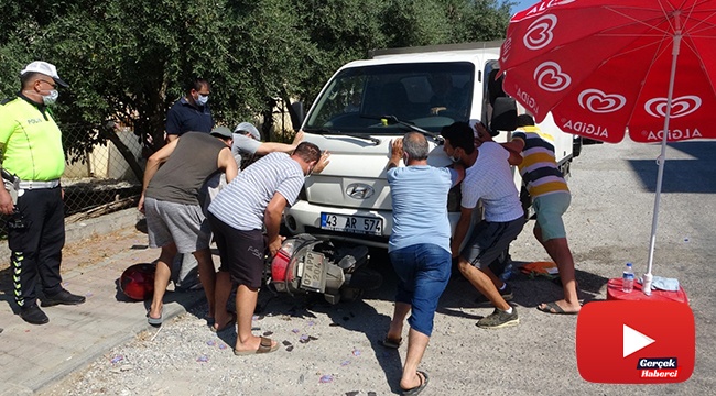 Başındaki kask sayesinde ölümden döndü