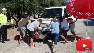 Başındaki kask sayesinde ölümden döndü