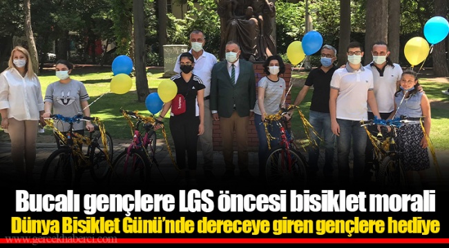 Bucalı gençlere LGS öncesi bisiklet morali 
