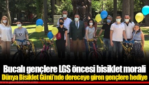 Bucalı gençlere LGS öncesi bisiklet morali