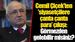 Cemil Çiçek'ten 'siyasetçilere çanta çanta para' çıkışı: Görmezden gelebilir misiniz?