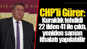 CHP’li Gürer: Kuraklık tehdidi 22 ilden 41 ile çıktı, yeniden saman ithalatı yapılabilir