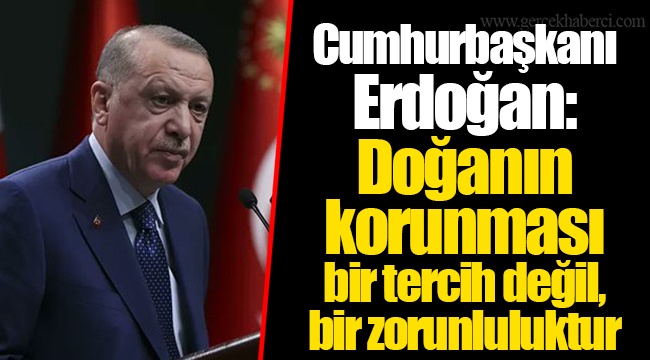 Cumhurbaşkanı Erdoğan: Doğanın korunması bir tercih değil, bir zorunluluktur