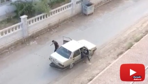 Drift yaparken köpeği görüp kontrolden çıktı, duvara çarparak durabildi