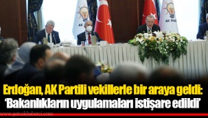 Erdoğan, AK Partili vekillerle bir araya geldi: ‘Bakanlıkların uygulamaları istişare edildi’