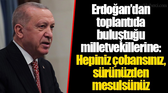 Erdoğan’dan toplantıda buluştuğu milletvekillerine: Hepiniz çobansınız, sürünüzden mesulsünüz