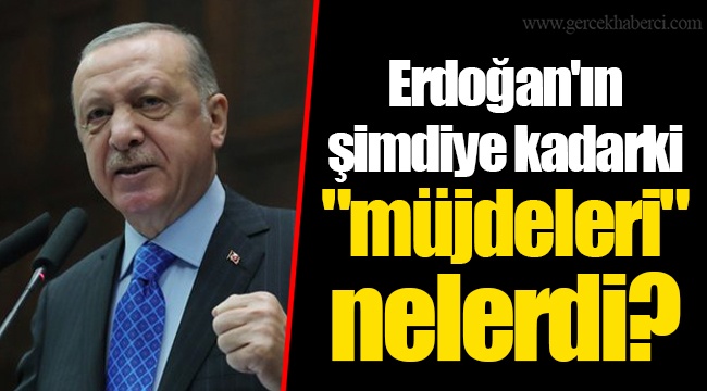 Erdoğan'ın şimdiye kadarki "müjdeleri" nelerdi?
