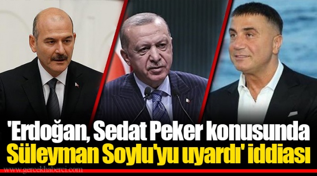 'Erdoğan, Sedat Peker konusunda Süleyman Soylu'yu uyardı' iddiası