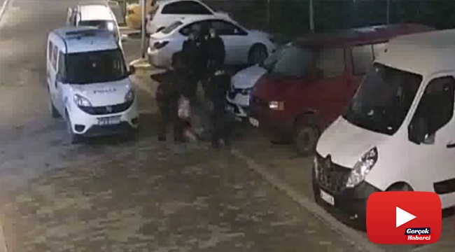 FETÖ soruşturması geçiren polisten kadına şiddet kamerada
