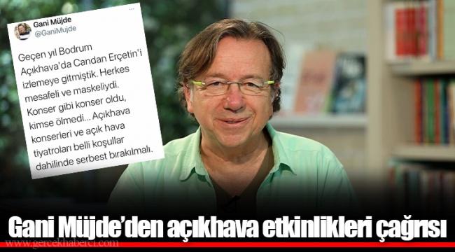 Gani Müjde’den açıkhava etkinlikleri çağrısı