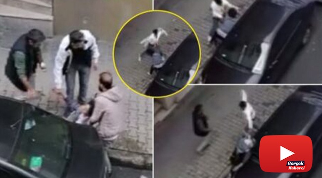 Hamile karısını sokak ortasında dövdü