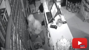 Hırsızlık yaptığı yerlere iz bırakmamak için gazlı içecek döktü: O anlar kamerada