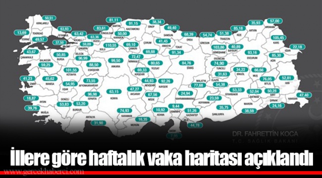 İllere göre haftalık vaka haritası açıklandı
