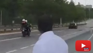 Karısını denetim noktasında bırakıp kaçtı, film gibi kovalamacayla yakalandı