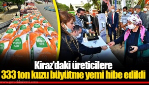 Kiraz'daki üreticilere 333 ton kuzu büyütme yemi hibe edildi