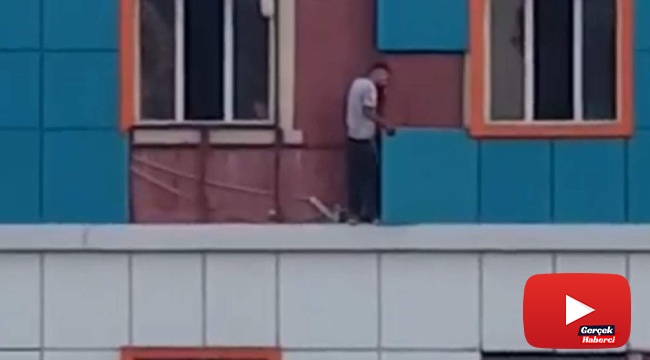 Metrelerce yüksekliğe çıkıp ölümü göze alarak hırsızlık yaptı