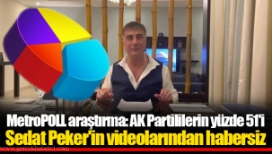 MetroPOLL araştırma: AK Partililerin yüzde 51'i Sedat Peker'in videolarından habersiz
