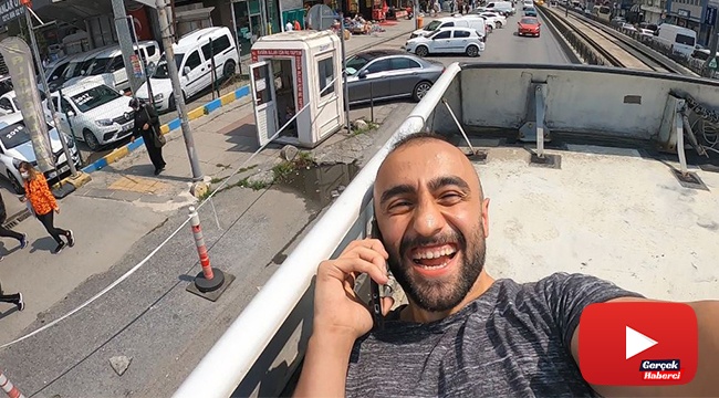 Otobüsün üstünde 12 durak giden gencin çılgın yolculuğu kamerada