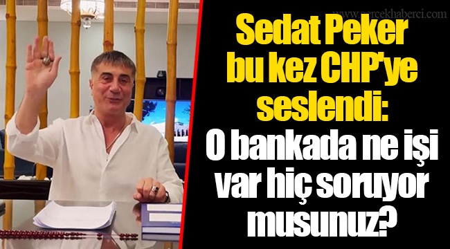 Sedat Peker bu kez CHP'ye seslendi: O bankada ne işi var hiç soruyor musunuz?