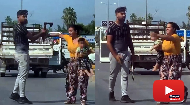 Trafikte tartıştığı kişiye elinde balta ile saldırmaya kalktı