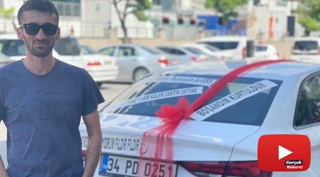 Boşandıktan sonra süslediği araçla tura çıktı, halay çekip kutlama yaptı