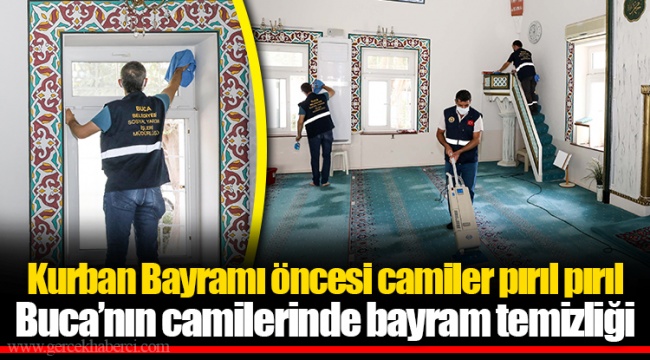 Buca’nın camilerinde bayram temizliği