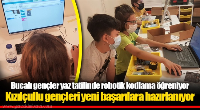 Bucalı gençler yaz tatilinde robotik kodlama öğreniyor