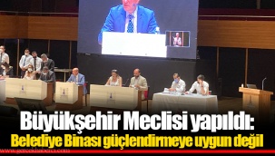 Büyükşehir Meclisi yapıldı: Belediye Binası güçlendirmeye uygun değil
