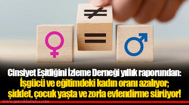 Cinsiyet Eşitliğini İzleme Derneği yıllık raporundan: İşgücü ve eğitimdeki kadın oranı azalıyor; şiddet, çocuk yaşta ve zorla evlendirme sürüyor!