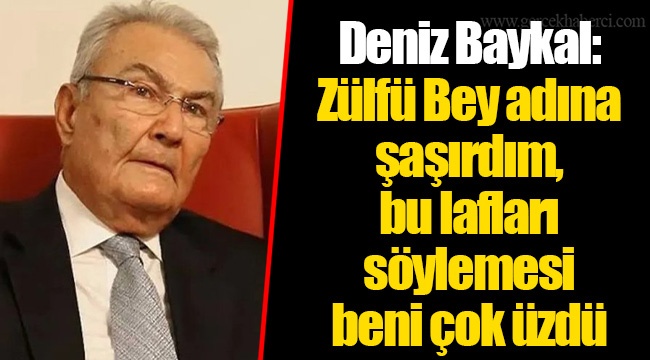 Deniz Baykal: Zülfü Bey adına şaşırdım, bu lafları söylemesi beni çok üzdü