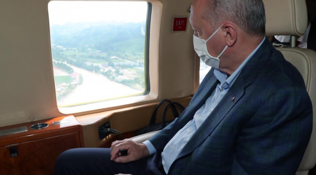 Erdoğan, Rize’de sel bölgesine gitti