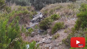 Gaz ile fren pedalını karıştırdı, şarampole yuvarlandı