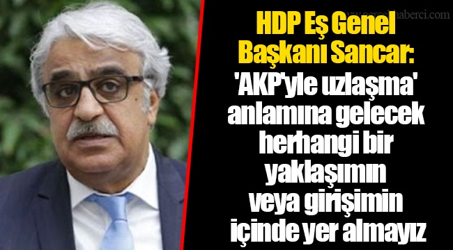 HDP Eş Genel Başkanı Sancar: 'AKP'yle uzlaşma' anlamına gelecek herhangi bir yaklaşımın veya girişimin içinde yer almayız