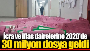 İcra ve iflas dairelerine 2020'de 30 milyon dosya geldi