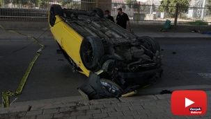 Kaldırımda yürürken takla atan aracın çarptığı yaya öldü