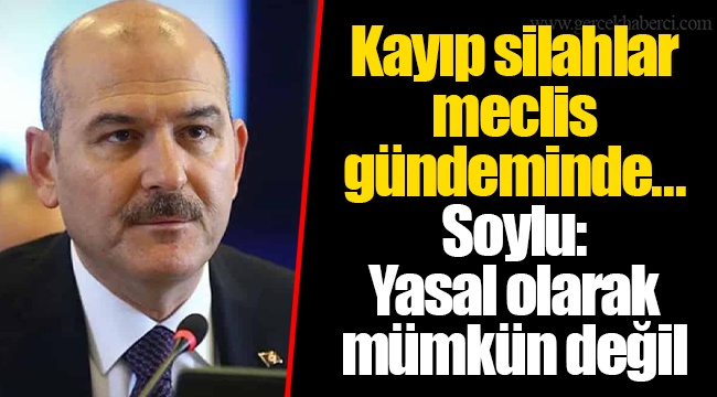 Kayıp silahlar meclis gündeminde... Soylu: Yasal olarak mümkün değil