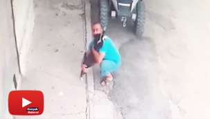 Kedi her sabah sahibini kapıda karşılayarak kucaklıyor