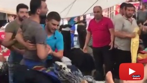 Küfürlerin havada uçuştuğu kavgada pazar alanı savaş alanına döndü