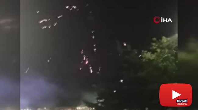 Partide kullanılan havai fişekler kontrolden çıktı