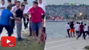 Restoran çalışanları denize giren vatandaşlara saldırdı