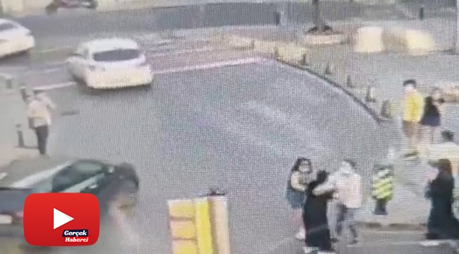 Şişli'de kadın yankesicinin yakalanma anı kamerada