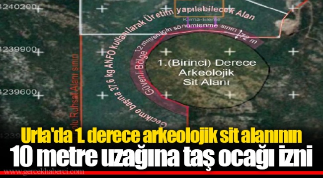 Urla'da 1. derece arkeolojik sit alanının 10 metre uzağına taş ocağı izni