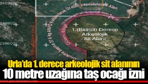 Urla'da 1. derece arkeolojik sit alanının 10 metre uzağına taş ocağı izni
