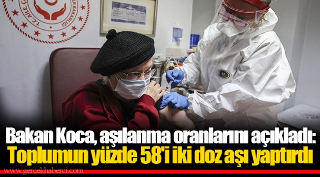 Bakan Koca, aşılanma oranlarını açıkladı: Toplumun yüzde 58'i iki doz aşı yaptırdı