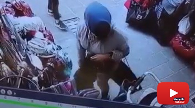 Bebek arabasındaki çantadan cüzdanı böyle çaldı