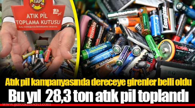 Bu yıl 28,3 ton atık pil toplandı