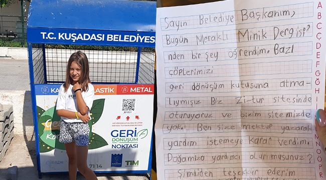 ÇEVRE DOSTU BAŞKAN MİNİK LARİN’İN İSTEĞİNİ ANINDA YERİNE GETİRDİ