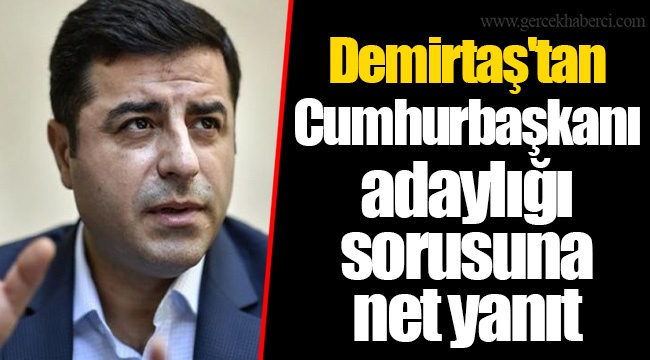 Demirtaş'tan Cumhurbaşkanı adaylığı sorusuna net yanıt