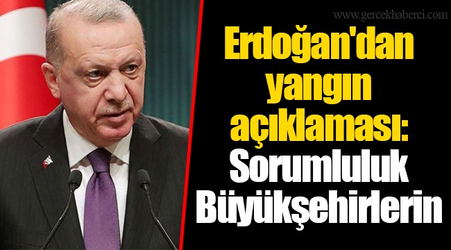 Erdoğan'dan yangın açıklaması: Sorumluluk Büyükşehirlerin