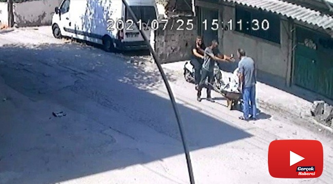 Hırsızlık şüphelisi ile vatandaş arasındaki “Çaldın, çalmadım” tartışması kamerada